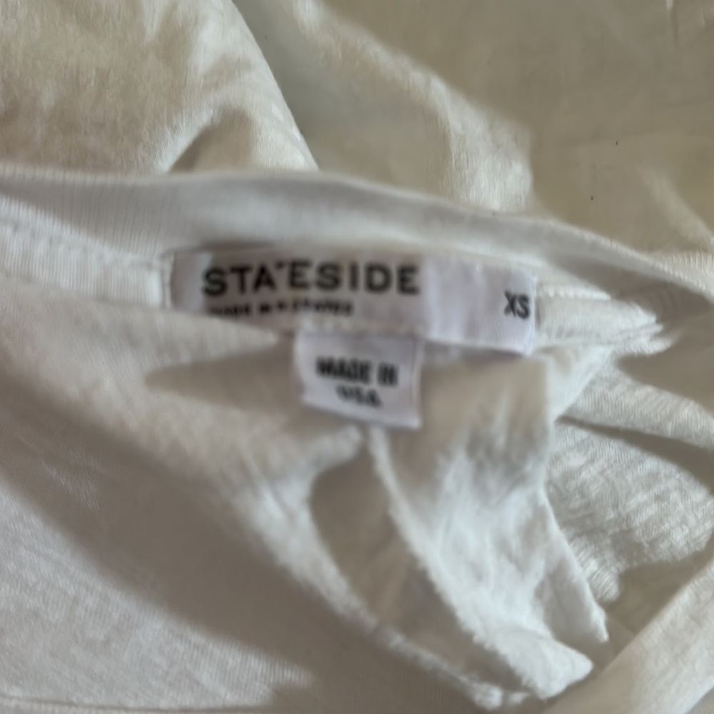 Stateside X Anthropologie open twist back white tee  - worn once XS - Picture 4 of 4